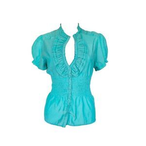 y2k office siren silk blouse
